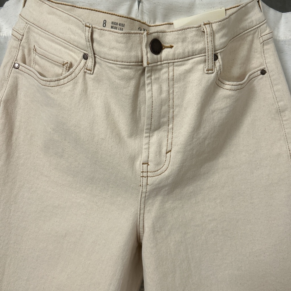 a.n.a High-Rise Wide Leg Light Tan Jeans